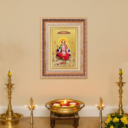 Santoshi Mata | Goddess of Contentment & Fulfilment Wall Photo Frame in 24K Gold Plated Foil