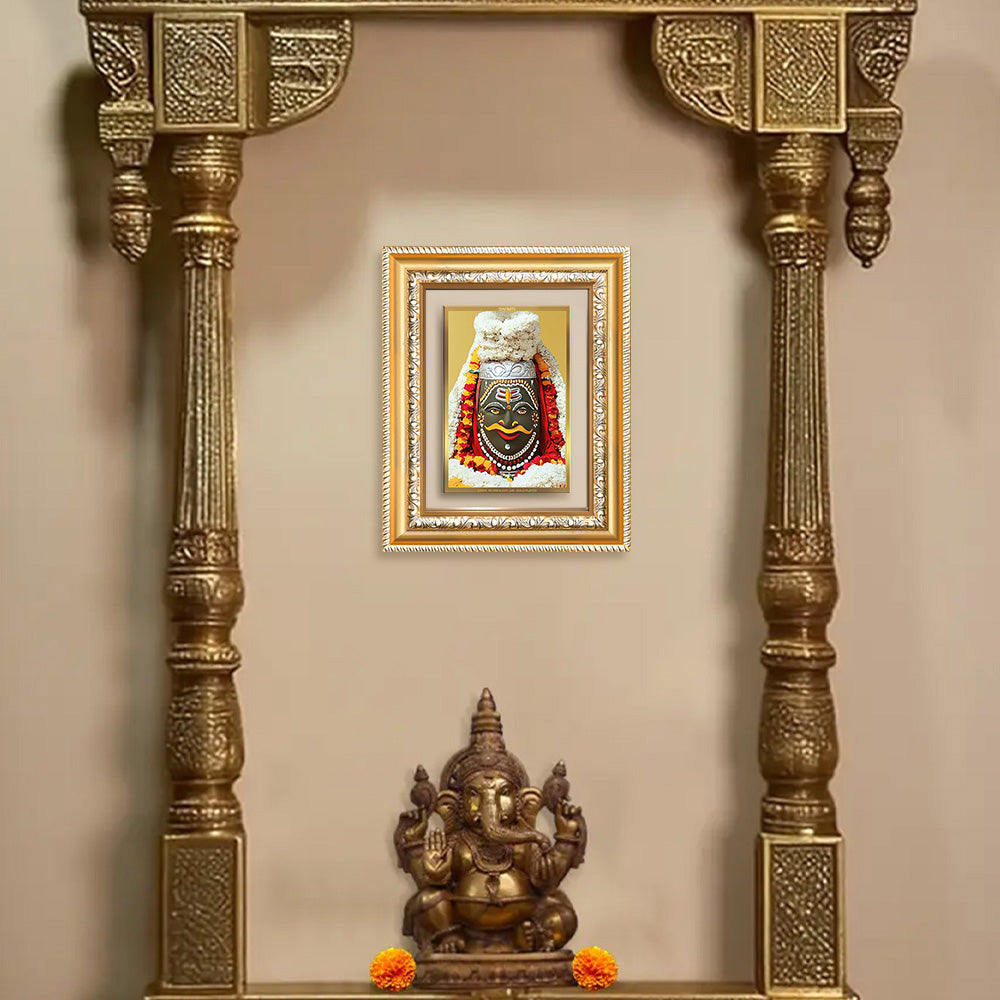 Diviniti 24K Gold Plated Mahakaleshwar (Classic) Divine Wall and Table Top Frame for Home Mandir & Office Decor | Luxury Spiritual Gift