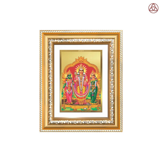 Lord Murugan with Valli | Divine Union Wall & Tabletop Photo Frame in 24K Gold Plated Foil