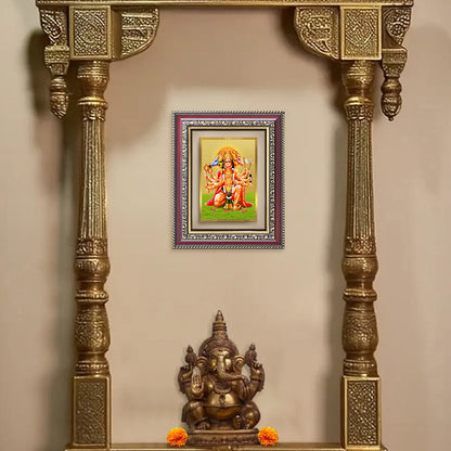 Diviniti 24K Gold Plated Panchmukhi Hanuman (Classic) Divine Wall and Table Top Frame for Home Mandir & Office Decor | Luxury Spiritual Gift