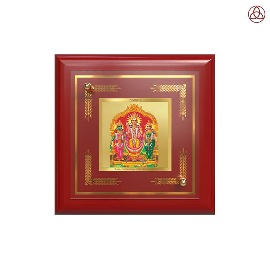 Lord Murugan with Valli | Divine Union Tabletop Frame in 24K Gold Plated Foil