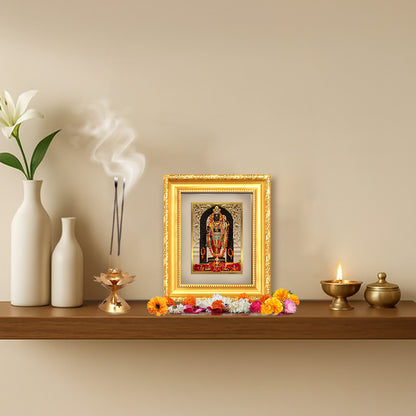 Diviniti 24K Gold Plated Ram Lalla |Divine Table Top Frame for Home Mandir & Office Decor | Luxury Spiritual Gift