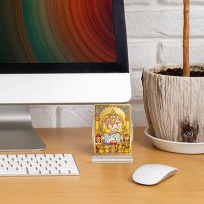 Kuber Ji | Divine Lord Kuber Car Dashboard & Tabletop Photo Frame in 24K Gold Plated Foil