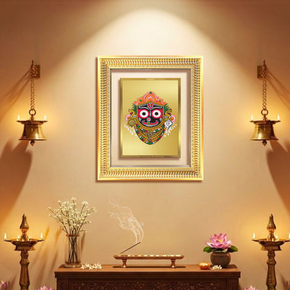 Diviniti 24K Gold Plated Jagannath (Classic) Divine Wall Frame for Home Mandir & Office Decor | Luxury Spiritual Gift