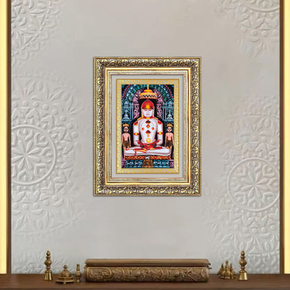 Diviniti 24K Gold Plated Adinath Divine Wall Frame for Home Mandir & Office Decor | Premium Jain Spiritual Gift
