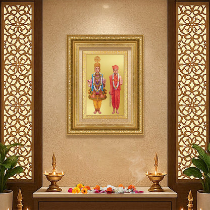 Diviniti 24K Gold Plated Swaminarayan (Classic) Divine Wall Frame for Home Mandir & Office Decor | Luxury Spiritual Gift