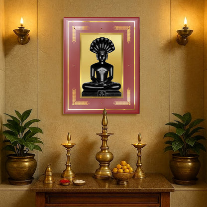 Lord Parshvanatha | 23rd Jain Tirthankara Wall Mount Photo Frame in 24K Gold Plated Foil