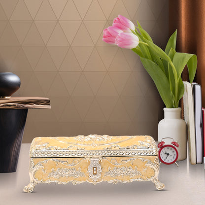 DIVINITI 24K Gold Plated Jewellery Box Luxurious Premium Storage for Precious Keepsakes and Accessories (8x24.5x12.3)