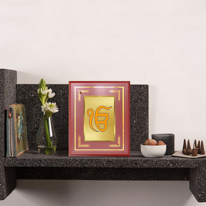 Ik Onkar | Sacred Sikh Symbol Wall and Tabletop Photo Frame in 24K Gold Plated Foil