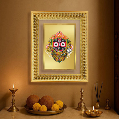 Diviniti 24K Gold Plated Jagannath (Classic) Divine Wall Frame for Home Mandir & Office Decor | Luxury Spiritual Gift
