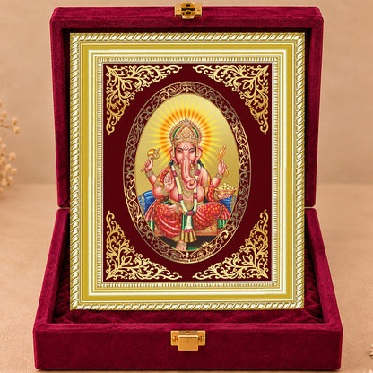 24K Gold-Plated Ganesha Frame | Premium Gift Box | 26x20 CM