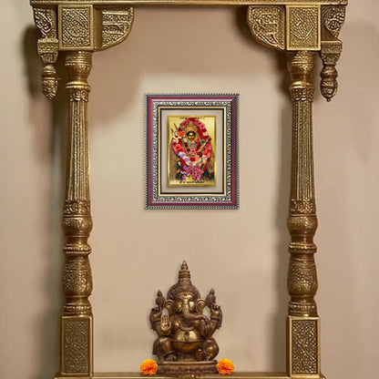 Diviniti 24K Gold Plated Katyayani Mata (Classic) Divine Wall and Table Top Frame for Home Mandir & Office Decor | Luxury Spiritual Gift