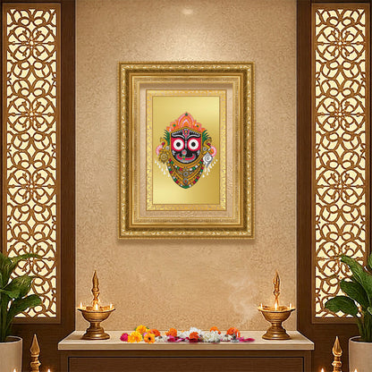 Diviniti 24K Gold Plated Jagannath (Classic) Divine Wall Frame for Home Mandir & Office Decor | Luxury Spiritual Gift