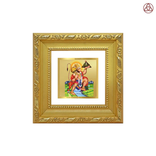 Hanuman Carrying Sanjeevani Mountain | Lord Hanuman Tabletop Frame in 24K Gold Plated Foil
