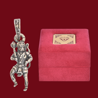 925 Pure Silver Hanuman Standing Pendant for Men, Women & Kids Divine God Pendant for Birthday, Anniversary, Special Occasion Gift (2x0.9 cm, 3g)