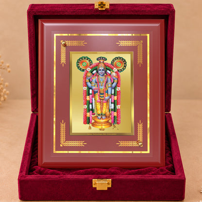 24K Gold-Plated Guruvayurappan MDF Frame | Premium Gift Box | 13.5x16 CM