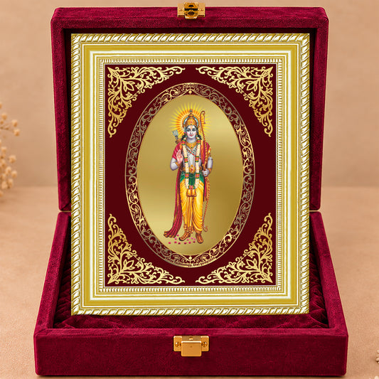 24K Gold-Plated Lord Ram Ji Frame | Premium Gift Box | 26x20 CM