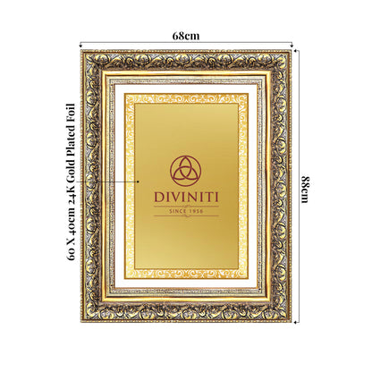 Diviniti Double Glass Frame Personalised Wall Mount Photo Frame in 24K Gold Plated Foil | HP-10-01-S5