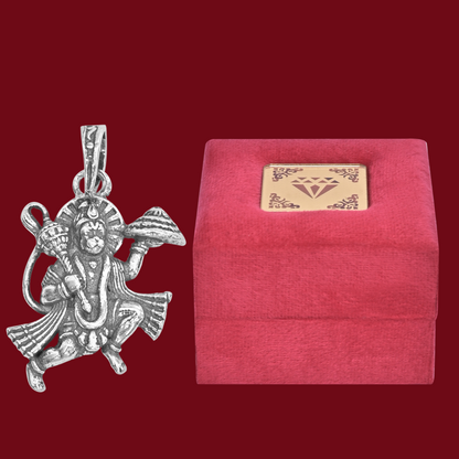 DIVINITI 925 Pure Silver Hanuman with Mountain Pendant for Men, Women & Kids Divine God Pendant for Birthday, Anniversary, Special Occasion Gift (2.3x1.8 CM 6 g)