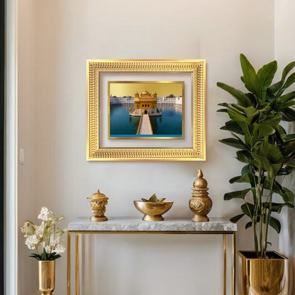 Diviniti 24K Gold Plated Golden Temple (Classic) Divine Wall Frame for Home Mandir & Office Decor | Luxury Spiritual Gift