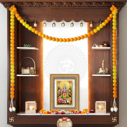 Diviniti 24K Gold Plated Satyanarayan (Classic) Divine Wall Frame for Home Mandir & Office Decor | Luxury Spiritual Gift