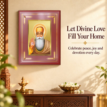 24K Gold-Plated Guru Nanak MDF Frame | Premium Gift Box | 27x35 CM