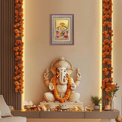 Diviniti 24K Gold Plated Ram Darbar Divine Wall Frame for Home Mandir & Office Decor | Luxury Spiritual Gift