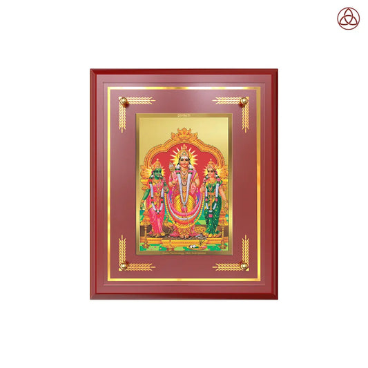 Lord Murugan with Valli | Divine Union Wall & Tabletop Photo Frame in 24K Gold Plated Foil