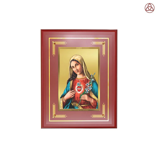 Mother Mary | Blessed Virgin Wall Photo Frame in 24K Gold Plated Foil