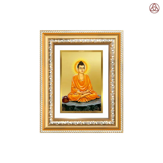 Lord Buddha| Wall & Tabletop Photo Frame in 24K Gold Plated Foil