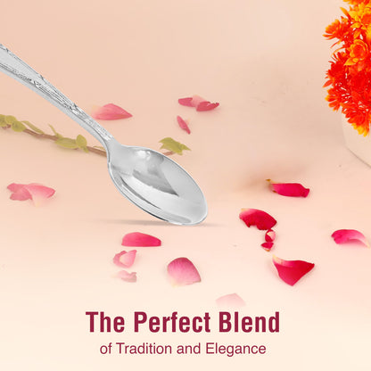 DIVINITI 925 Pure Silver Spoon for Pooja and Gifting Mandir Puja Purpose (38g)