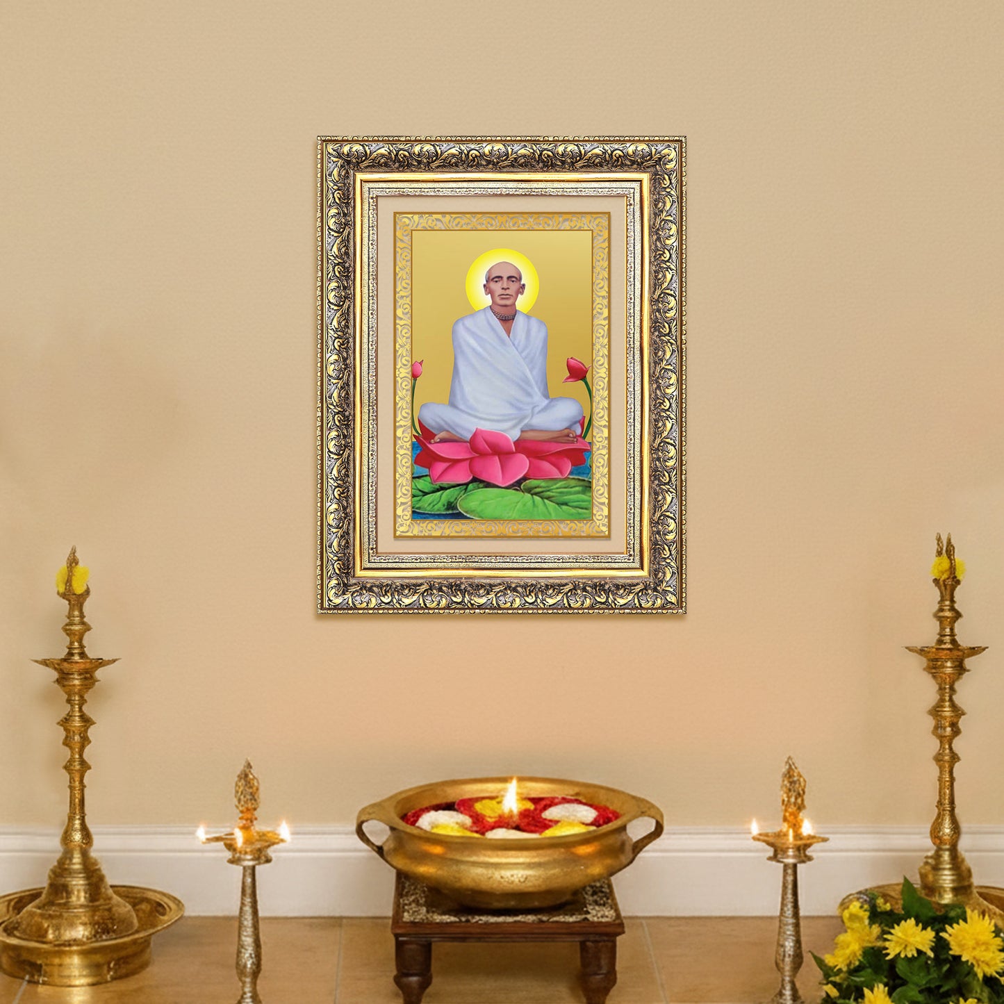 Diviniti 24K Gold Plated Ram Thakur (Classic) Divine Wall Frame for Home Mandir & Office Decor | Luxury Spiritual Gift