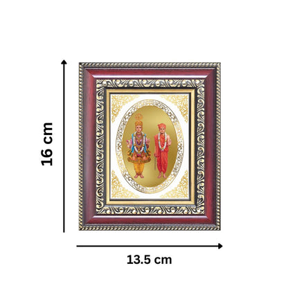 Bhagwan Swaminarayan Divine Sacred Faith & Discipline Royal Tabletop Frame in 24K Gold Plated Foil