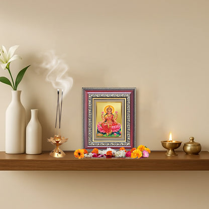 Diviniti 24K Gold Plated Lakshmi (Classic) Divine Table Top Frame for Home Mandir & Office Decor | Luxury Spiritual Gift