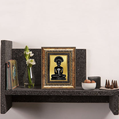 Diviniti 24K Gold Plated Parshvanath (Classic) Divine Wall and Table Top Frame for Home Mandir & Office Decor | Luxury Spiritual Gift