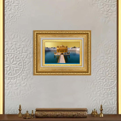 Diviniti 24K Gold Plated Golden Temple (Classic) Divine Wall Frame for Home Mandir & Office Decor | Luxury Spiritual Gift