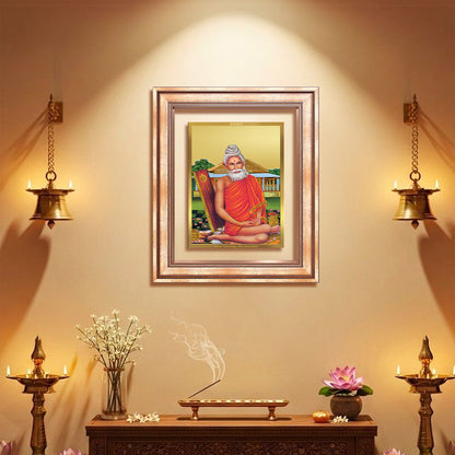 Diviniti 24K Gold Plated Baba Lokenath (Classic) Divine Wall Frame for Home Mandir & Office Decor | Luxury Spiritual Gift
