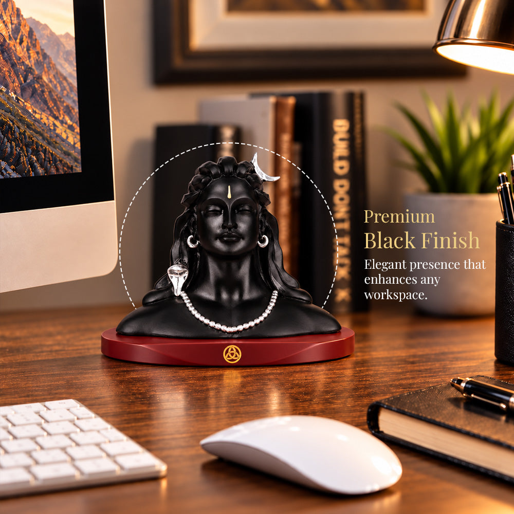 DIVINITI Adiyogi Black Idol | Car & Home Décor | Gift Box | 7.5x11.5 CM