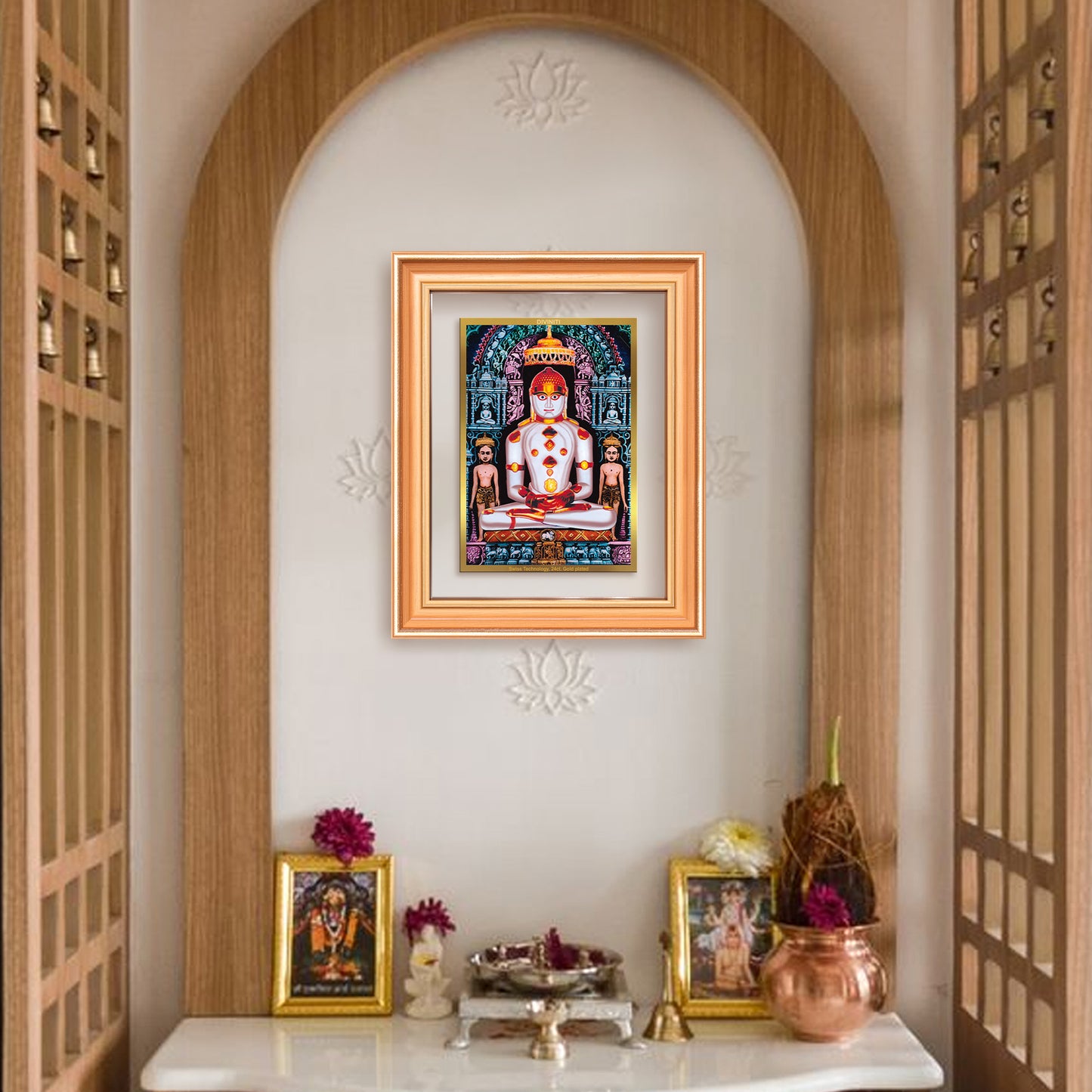 Adinath | Adishwara Tirthankara Rishabhanatha for Wall Mount Photo Frame in 24K Gold Plated Foil