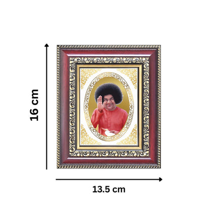 Satya Sai Baba Divine Spiritual Guru Sacred Love & Blessings Royal Tabletop Frame in 24K Gold Plated Foil