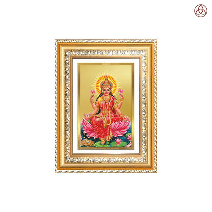 Goddess Lakshmi | Devi of Wealth & Prosperity Wall & Tabletop Photo Frame in 24K Gold Plated Foil