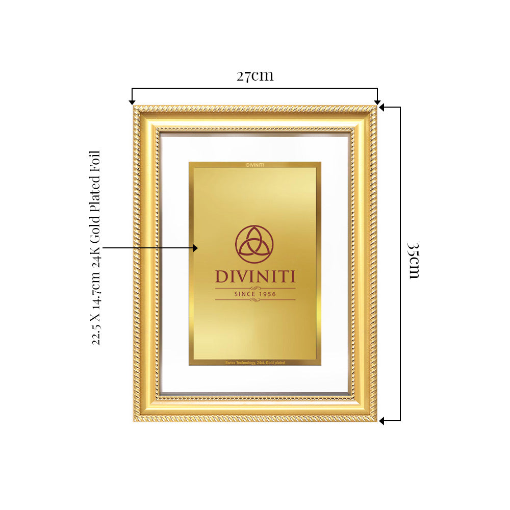Diviniti Double Glass Frame Personalised Tabletop and Wall Photo Frame in 24K Gold Plated Foil | DG-056-S3