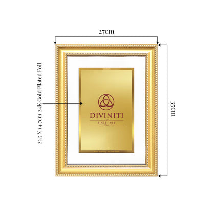 Diviniti Double Glass Frame Personalised Tabletop and Wall Photo Frame in 24K Gold Plated Foil | DG-056-S3