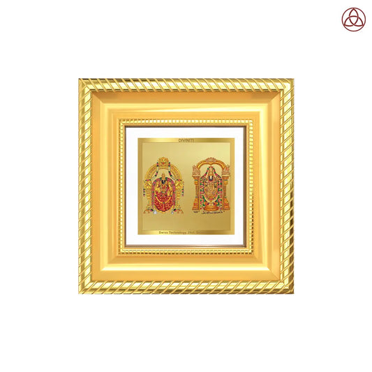Lord Venkateswara Tirupati Balaji & Goddess Padmavati | Divine Couple Tabletop Frame in 24K Gold Plated Foil