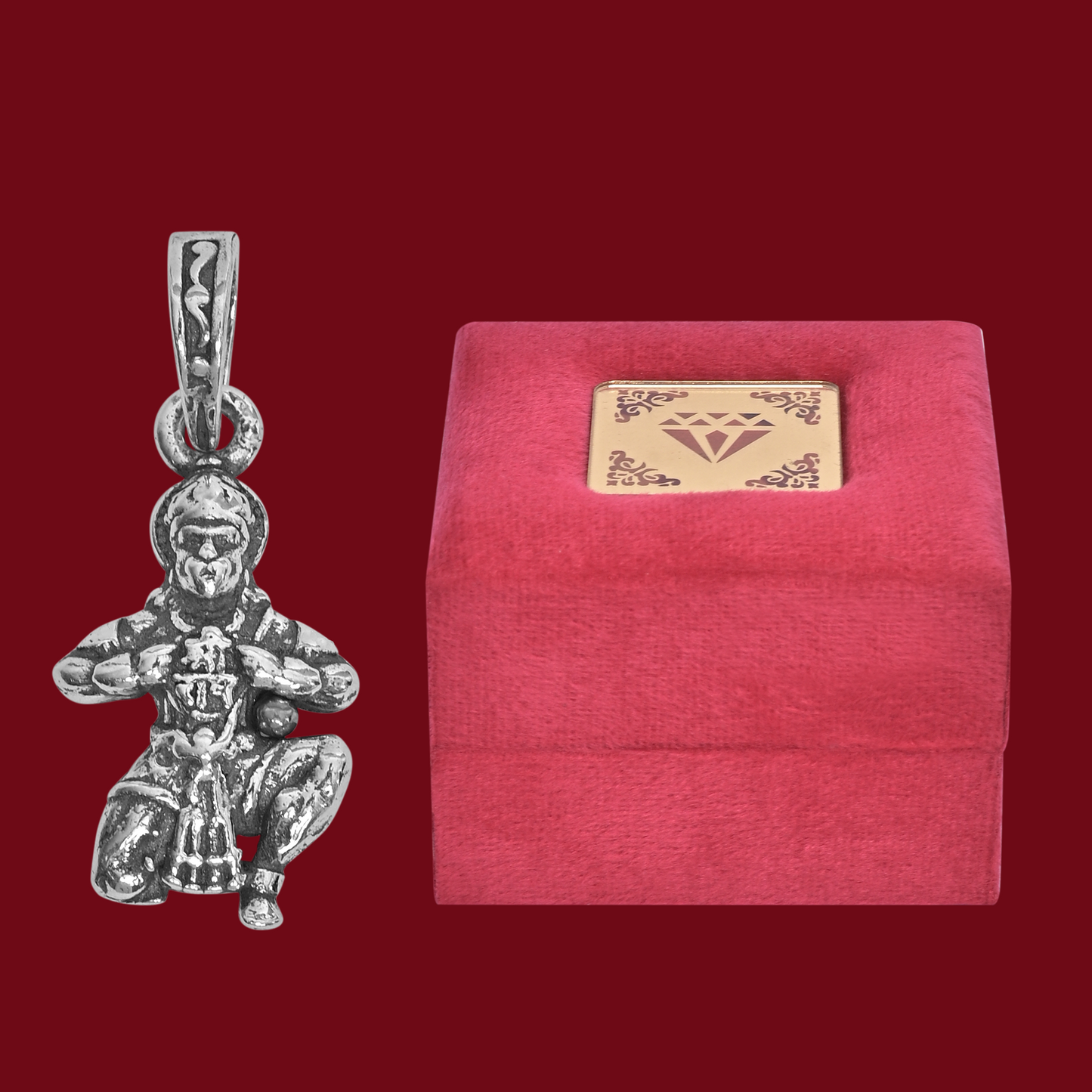 DIVINITI 925 Pure Silver Hanuman Ram Pendant For Men, Women & Kids Divine God Pendant For Birthday, Anniversary, Special Occasion Gift (2x1.5 CM 4 g)
