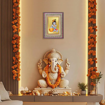 Diviniti 24K Gold Plated Bal Gopal Divine Wall Frame for Home Mandir & Office Decor | Luxury Spiritual Gift