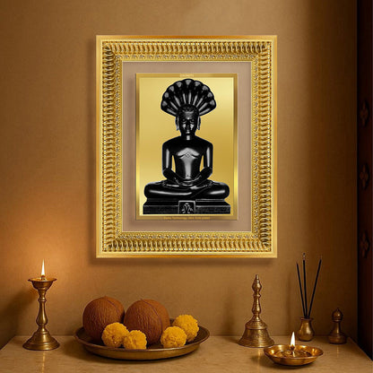 Diviniti 24K Gold Plated Parshvanath (Classic) Divine Wall Frame for Home Mandir & Office Decor | Luxury Spiritual Gift