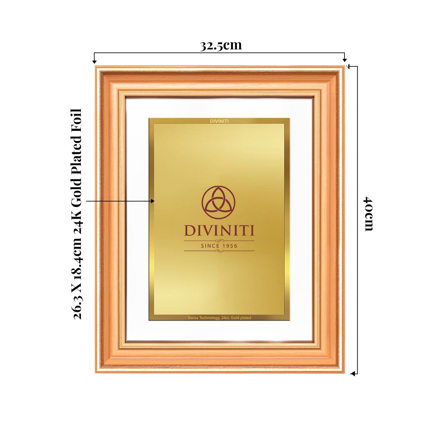 Diviniti Double Glass Frame Personalised Wall Photo Frame in 24K Gold Plated Foil | HP-15-01-S3.5