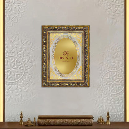 Diviniti Double Glass Frame Personalised Wall Mount Photo Frame in 24K Gold Plated Foil