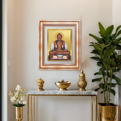 Diviniti 24K Gold Plated Mahavir (Classic) Divine Wall Frame for Home Mandir & Office Decor | Luxury Spiritual Gift